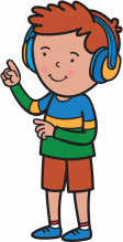 boy with sound blocking headphones illustration